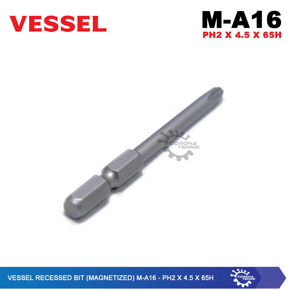 Bit (Magnetized) M-A16 - PH2x4,5x65H - Vessel Recessed