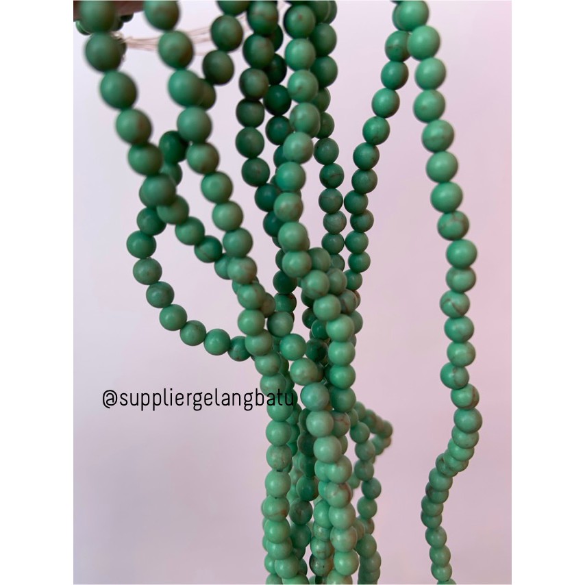 bahan green pirus hijau 4mm natural phyrus bahan gelang kalung howlite