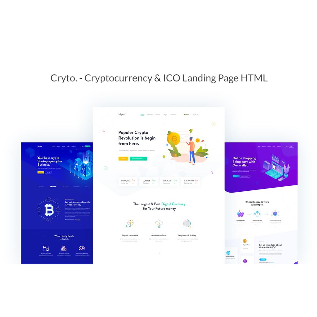 Landing Page - Cryto Bitcoin & Cryptocurrency Landing Page HTML