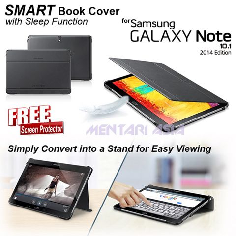 Case SAMSUNG Galaxy Note 10.1 2014 Edition : Original LOGO SMART Book Cover ( + FREE SP )