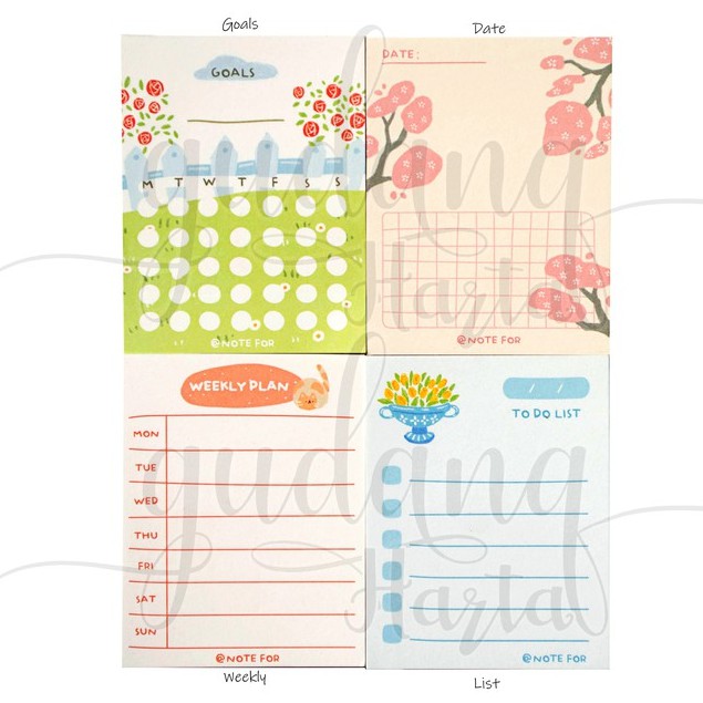 Memo Flower Agenda Planner Memopad Motif Bunga Unik DIY Scrapbook  GH 301447