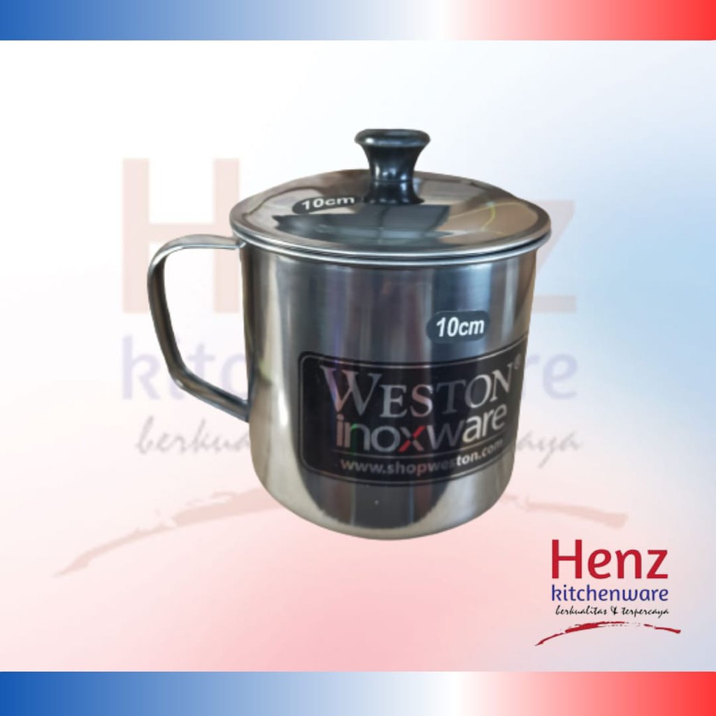 MUG STAINLESS WESTON  + TUTUP 10 CM