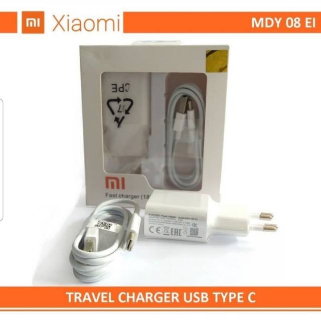 Original Charger Xiaomi MDY-08-EI Kabel Type C Fast Charging 18Watt