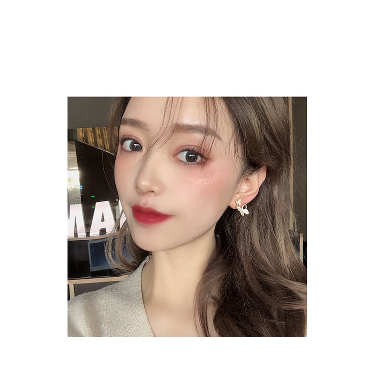 Anting Tusuk Silver S925 Desain Kupu-Kupu Kecil Gaya Korea Untuk Wanita