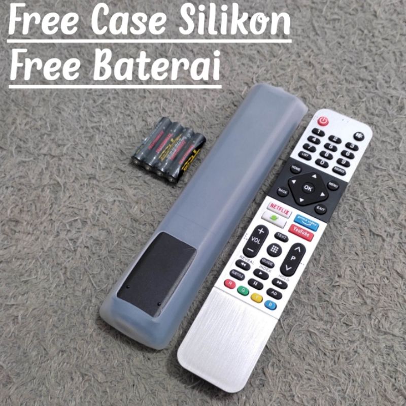 Remot TV COOCAA Android Gratis Batu Baterai AAA 4Pcs & Gratis Case Silikon - Remot TV COOCAA Android