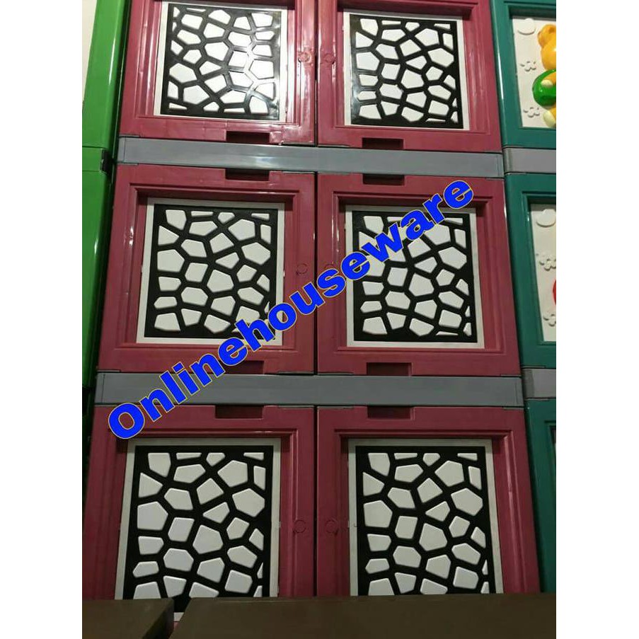 (Promo) Lemari Plastik Mozaik Jumbo Susun 4 Kunci
