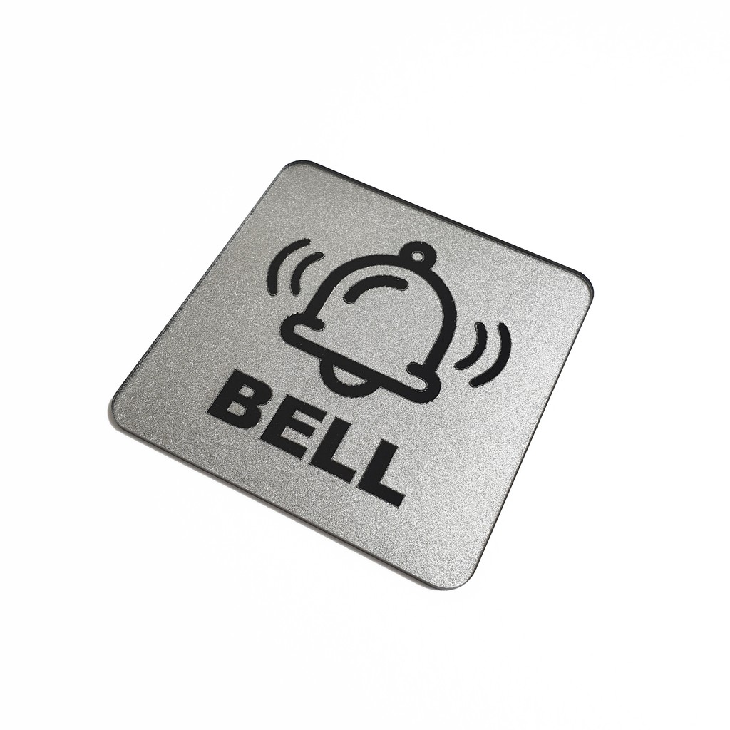 Sign Akrilik - BELL SILVER - Signage Bell Rumah /Bell Meja Bill Waiter