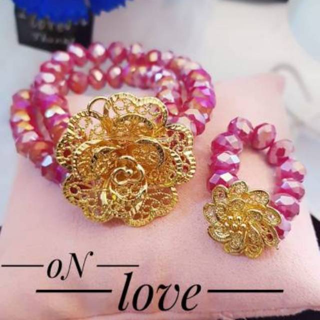 Xuping gelang kepala mawar lapis emas 24k