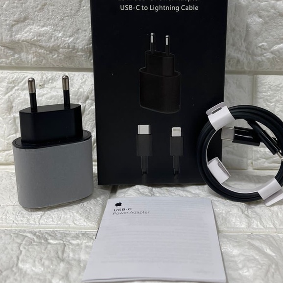 Charger Kepala Adaptor dan charger iPh 25W USB C QC 3.0 Fast Charging BLACK EDITION