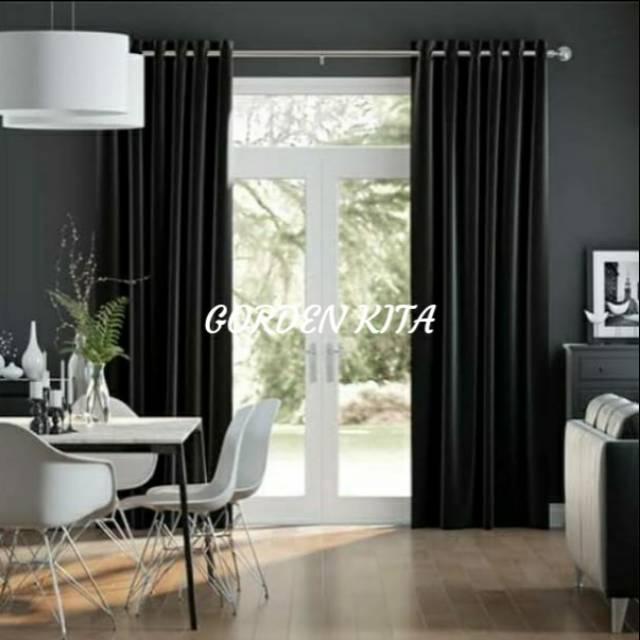  Gorden  warna  hitam  khusus tinggi 250cm Shopee Indonesia