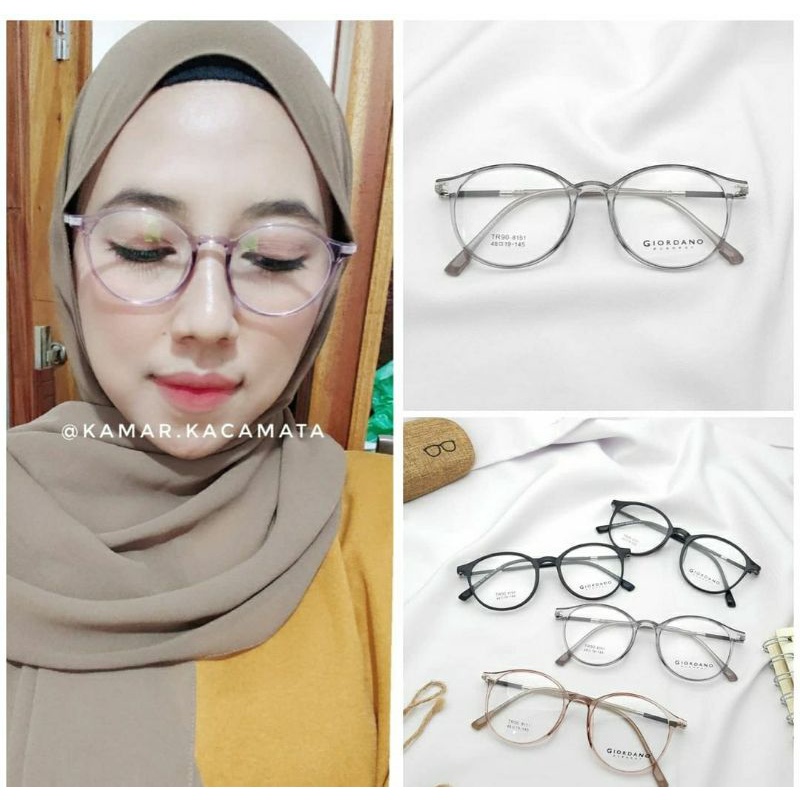 Frame kacamata minus murah bulat kecil wanita pria anti radiasi