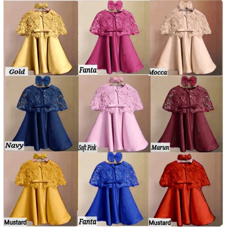 RESTOCK  BEST SELLER  Dress anak cewek BLACK MODERN POPPY DRESS murah bagus kekinian Dress cape