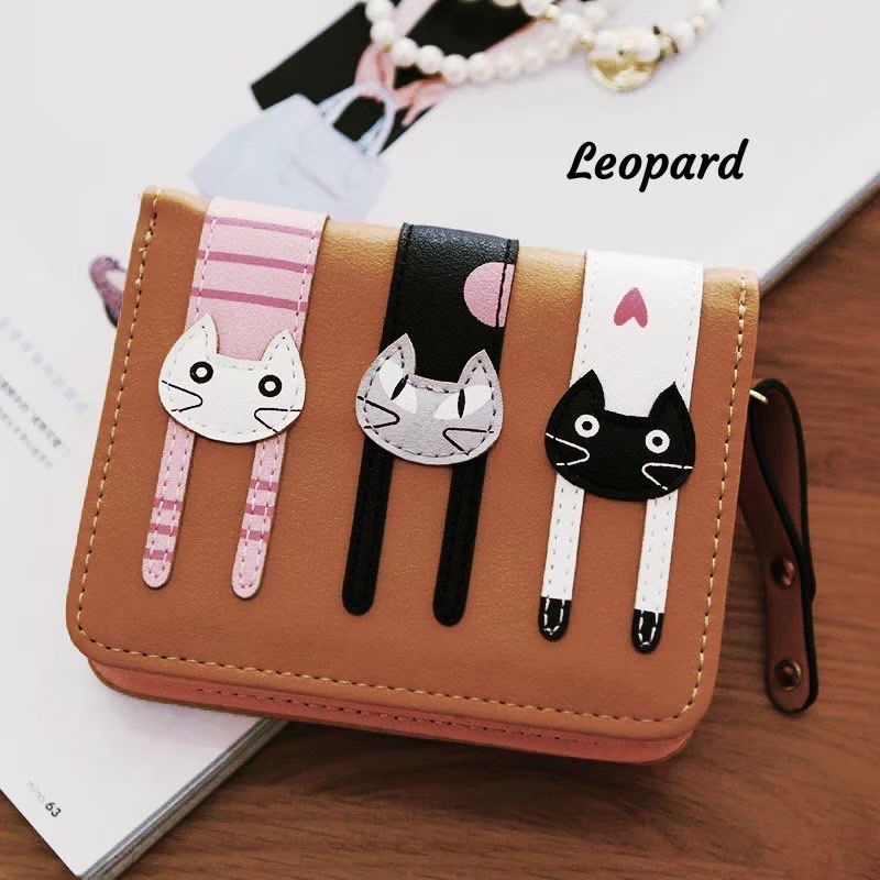 free masker Dompet mini 3kucing /dompet wanita /dompet lipat murah