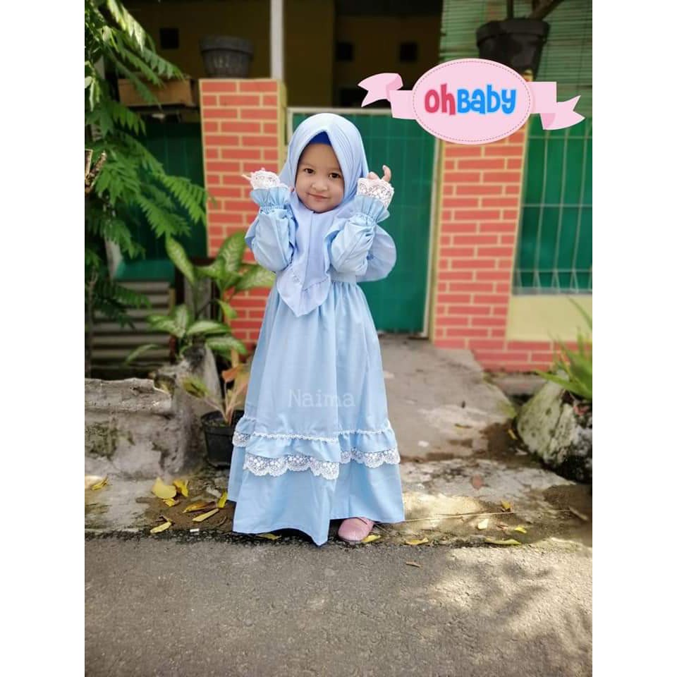 Gamis anak ohbaby ZB3 / gamis anak nabilah / gamis anak terbaru / baju muslim anak perempuan