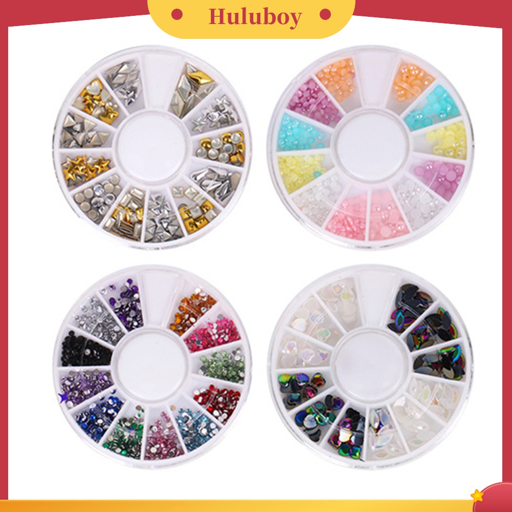 Huluboy Huluboy♡ Set Brush Nail Art Gagang Berlian Imitasi