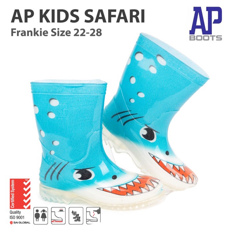 AP Boots Kids SAFARI FRANKIE / Sepatu Boot Anak Karakter Ikan Hiu