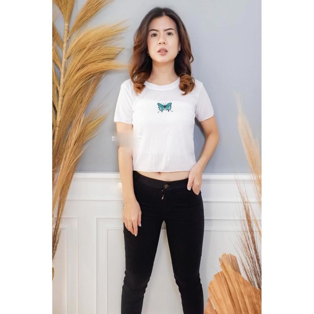 Tq88indonesia Fashion Baju Atasan Wanita Terbaru / Gaela Kriwil Top RIB / Kaos Cewek / Busana Santai Wanita / Outfit