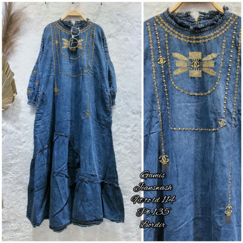 Gamis jeans jumbo import