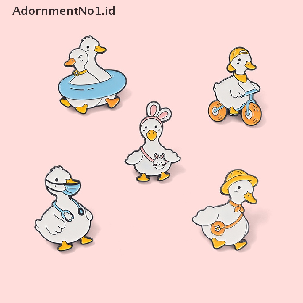 (AdornmentNo1) Bros Pin Enamel Bentuk Bebek / Angsa Untuk Aksesoris Tas / Baju (ID)