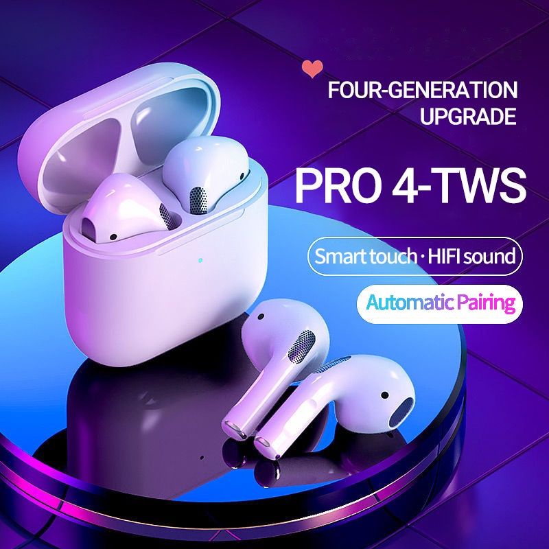 Pro 4 TWS Earphone Nirkabel Headset Bluetooth 5.0 earphones BT Handset