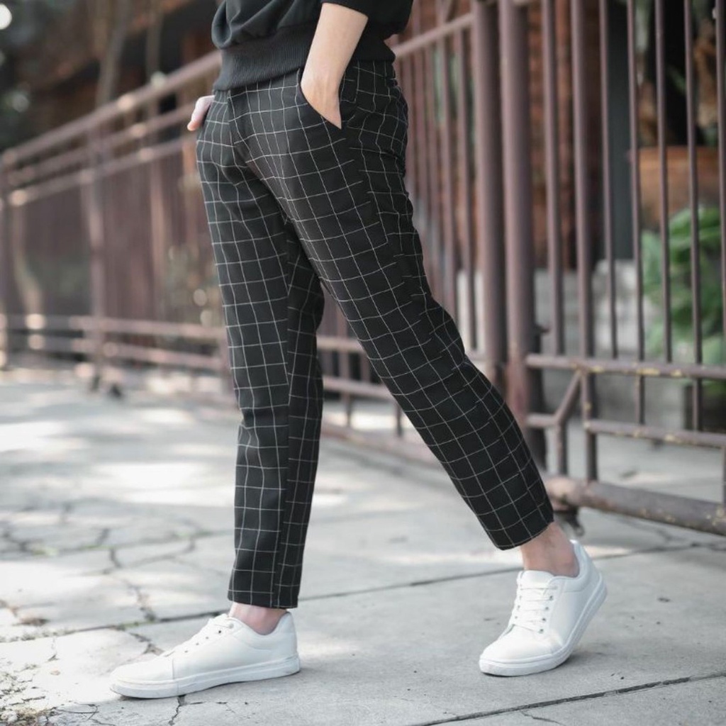 promo celana pria - celana panjang pria,  celana kotak kotak pria, celana tartan pria, celana panjan