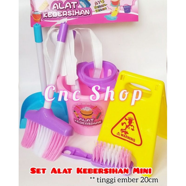 1Set Mainan Alat Bersih Bersih Sapu Ember Pel dll Little Helper Sapu Sapuan Lucu Murah