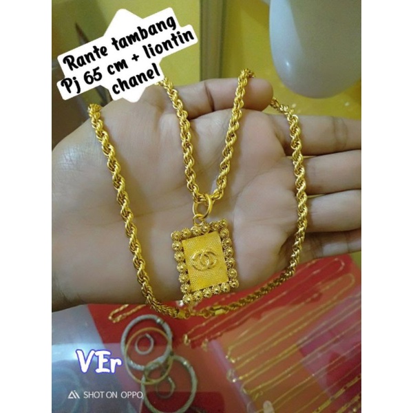 kalung rante tambang lapis emas