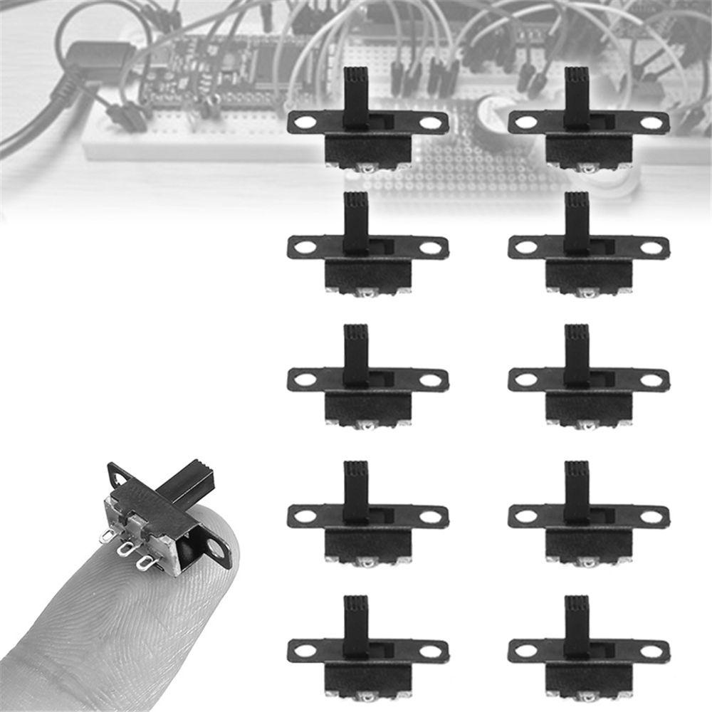 Nickolas1 Saklar 20Pcs DIY Power 3pin Hitam ON-Off Miniatur Slide Switch