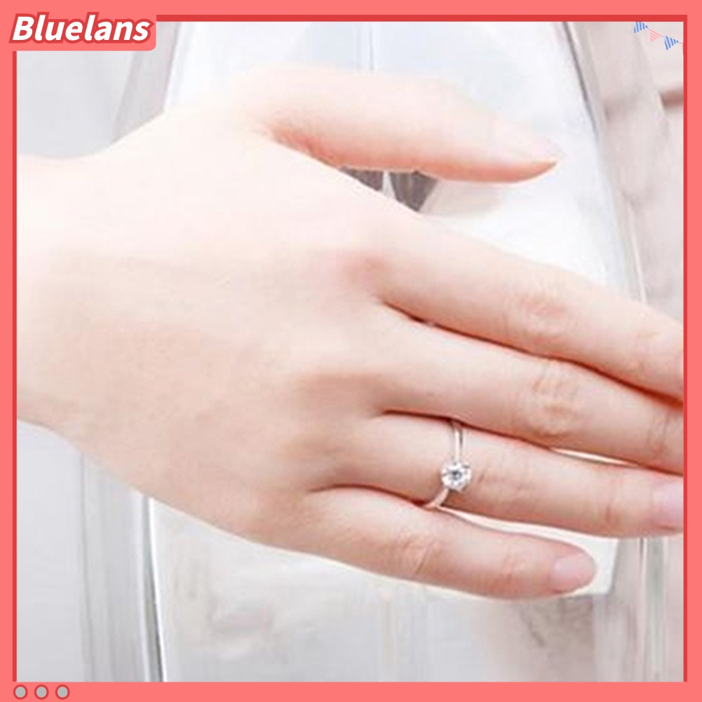 Bluelans Cincin Zircon Inlaid Ukuran 6-9 Untuk Wanita