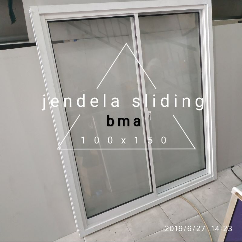 jendela sliding 100x150 aluminium geser