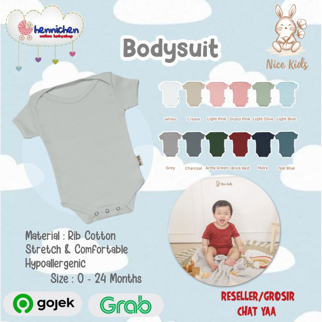 NICE KIDS / NICEKIDS BASIC BODYSUIT BODYSUIT BAYI JUMPER BAYI 0-24 BULAN