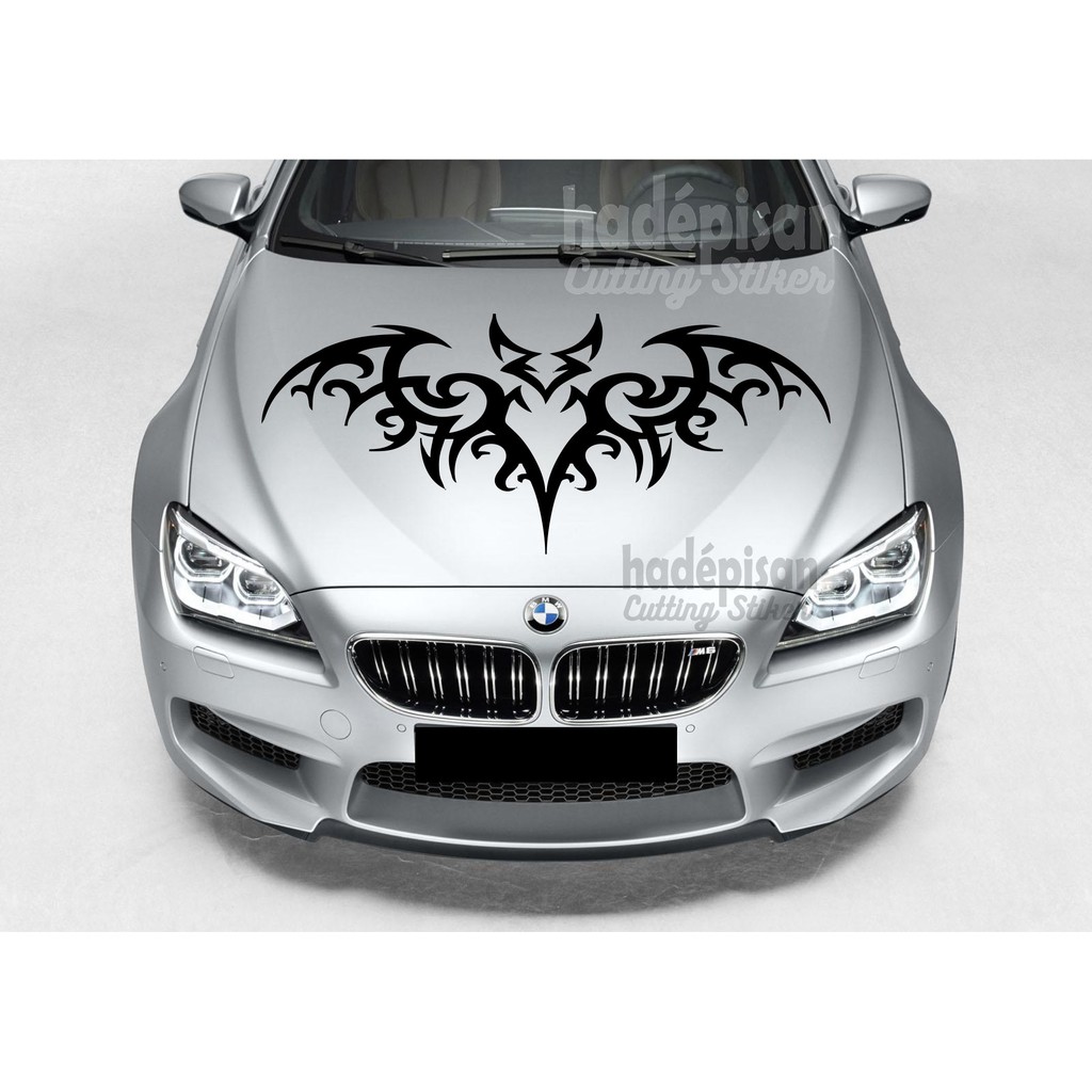 Stiker Mobil Cutting Sticker Hood Kap Mobil Bat Tribal Kelelawar