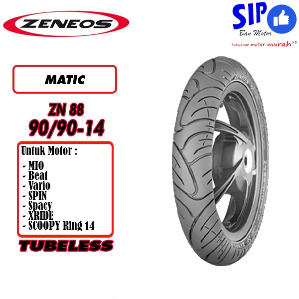 Ban motor matic Zeneos ZN88 90 90 14  tubeless beat mio vario