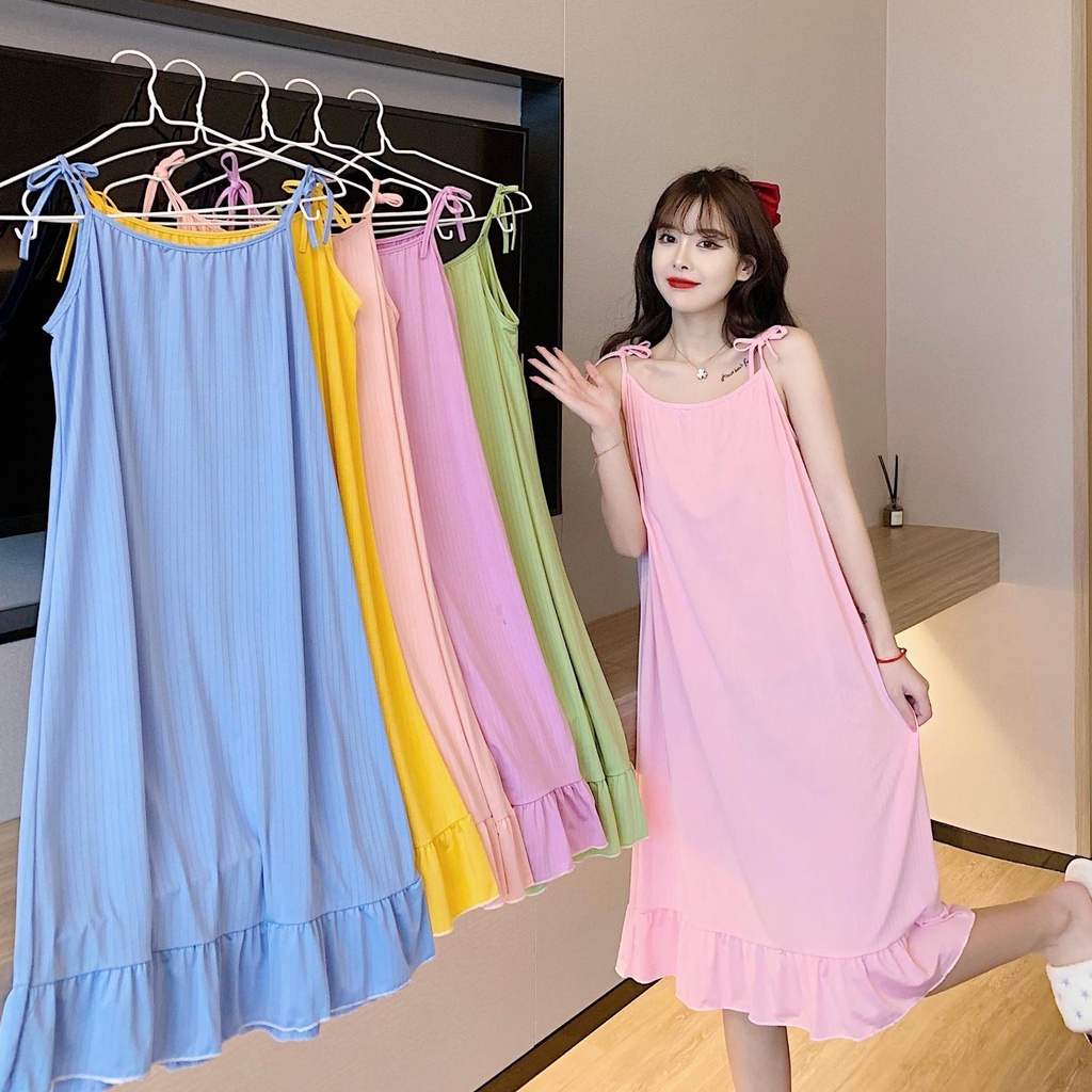 Blackpink Baju Tidur Piyama Daster Pakaian Wanita Tanpa Lengan Lembut 1236
