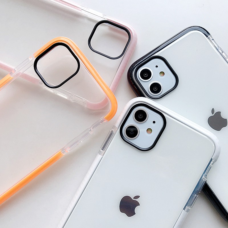 Casing Soft Case Silikon Transparan Warna Polos Untuk Iphone 12 / 12pro / Mini12 / 11 Pro Max / X / Xs Max / 7 / 8 +
