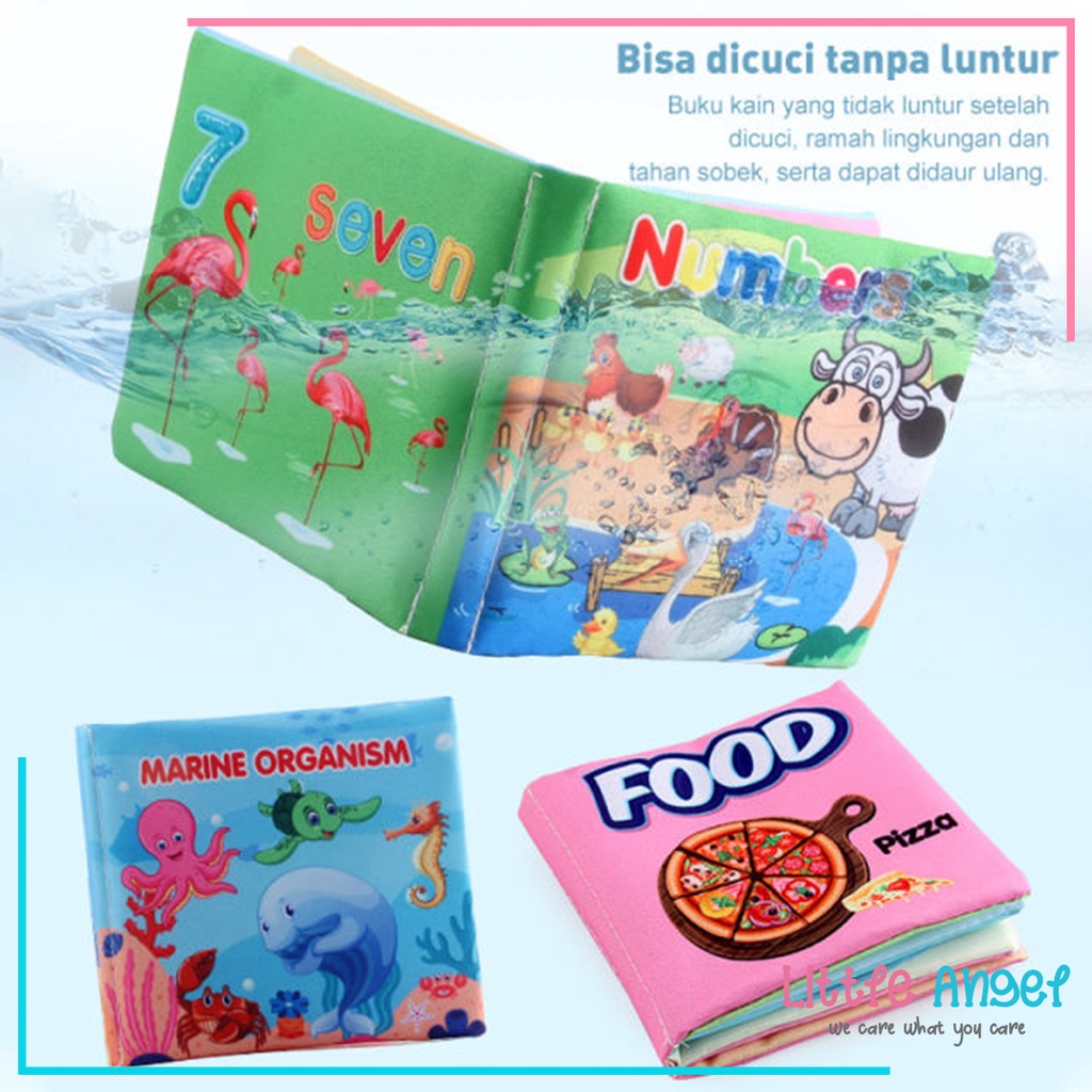 BUKU KAIN EDUKASI ANAK Buku Bantal Bayi Mainan Edukasi Karakter Anak Balita Belajar Cerita Gambar Edukatif Cloth Education Soft Book