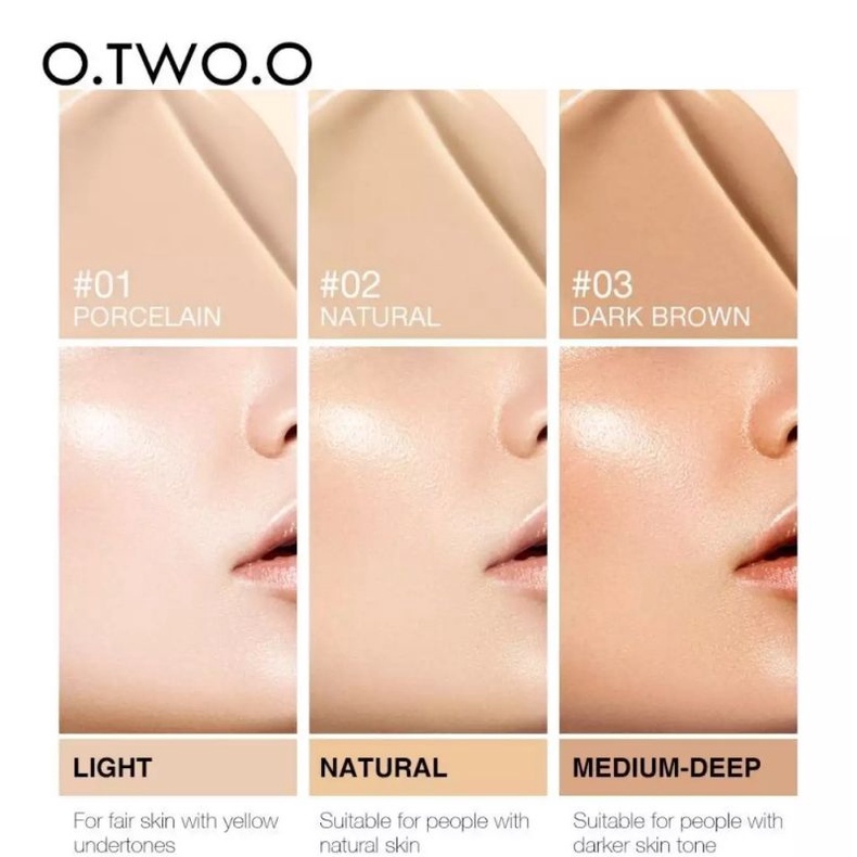 O.TWO.O OTOWOO 3 WARNA FOUNDATION LIQUID FULL COVER ALAS BEDAK LIQUID ORIGINAL ASLI