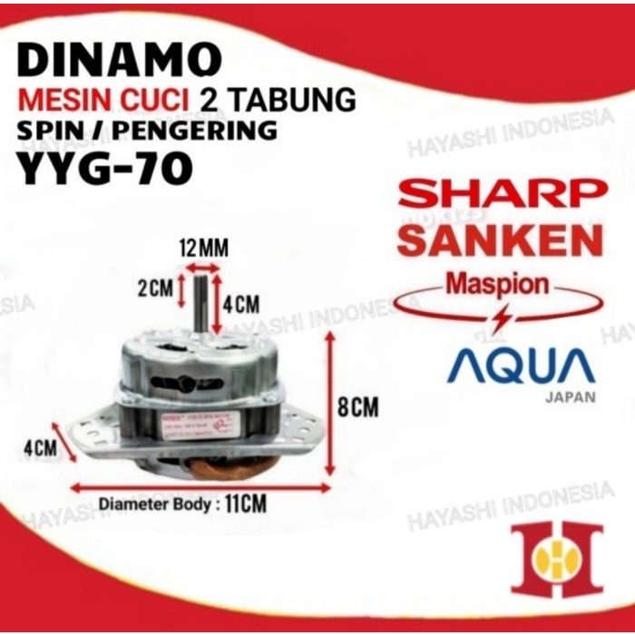 Dinamo Mesin Cuci Wash Spin Pencuci Pengering SHARP POLY TRON UNIVERSAL