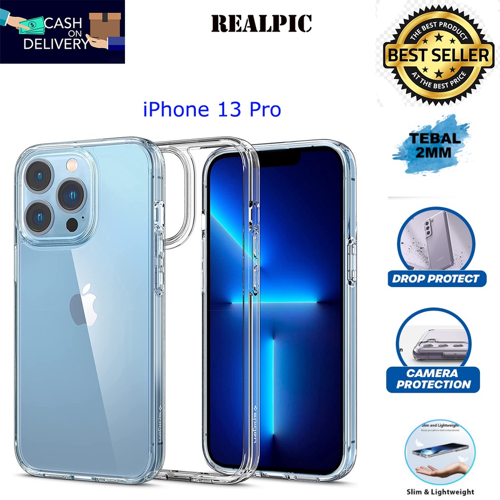 Case iPhone 13 Pro Casing Clear HD KETEBALAN 2MM BENING TRANSPARAN TPU Premium Softcase