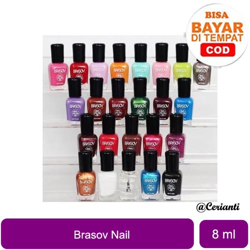 Kutek Brasov Warna Halal Murah 8ml | Cat Kuku Nail Polish 8ml BPOM