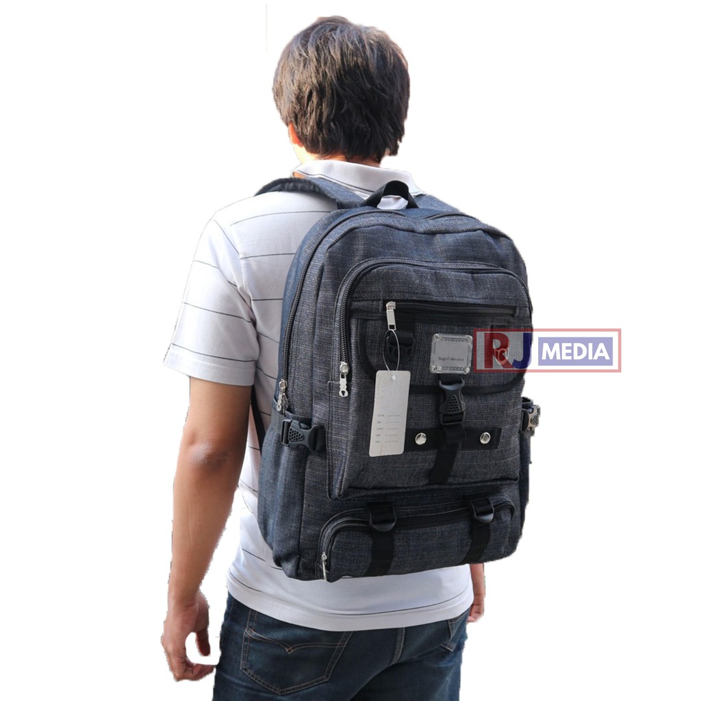 Tas Kanvas Distro Sano Warna Abu Backpack Camping Travelling Jalan Hangout Kualitas Premium Tas Outdoor Berkualitas Tebal Ransel Hiking Bahan Kanvas Levis Bagus