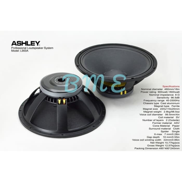 Speaker Component Ashley L900A Original Woofer 18 Inch