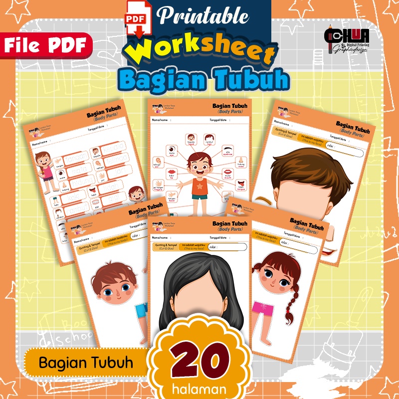 

Lembar Kerja Worksheet (file PDF) - Bagian Tubuh / Body part
