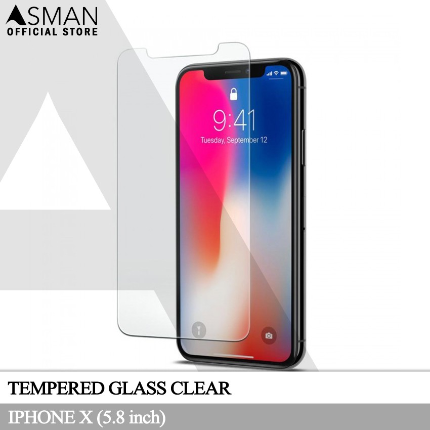 Tempered Glass iPhone X (5.8&quot;) | Anti Gores Pelindung Layar Kaca - Bening