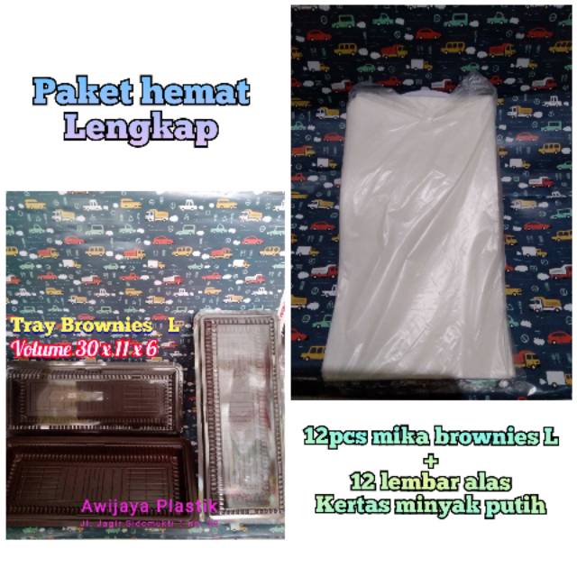 MIKA BROWNIES L + KERTAS MINYAK PUTIH UNTUK ALAS