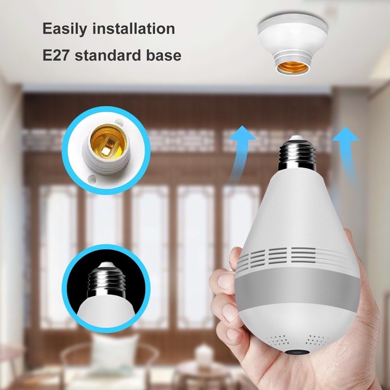 IP Camera CCTV 8MP Bulb WIFI Panoramic V380 Lampu BOHLAM VR Spy Cam Owlcam