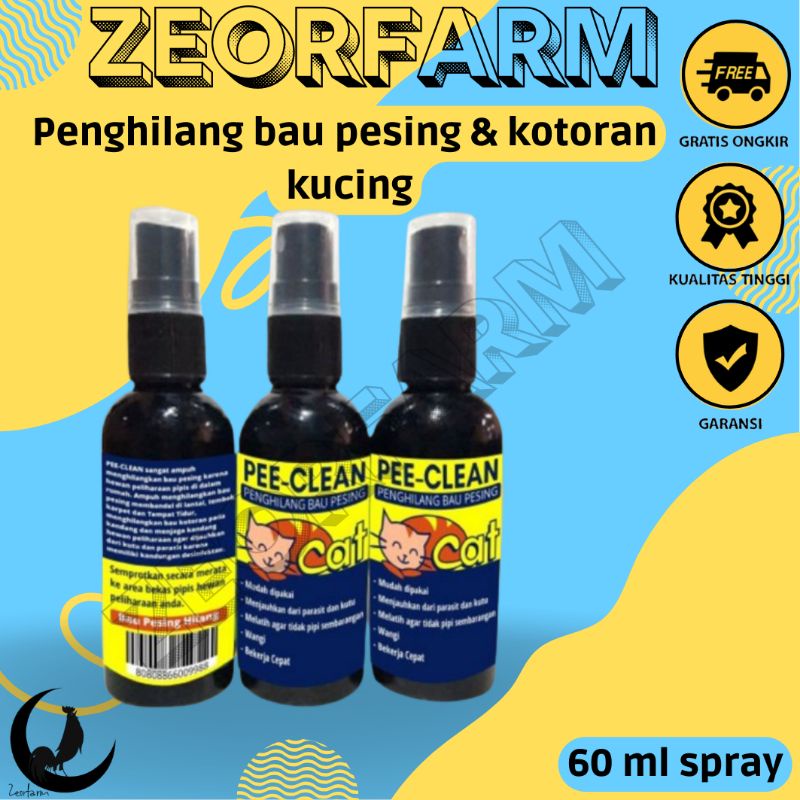 Penghilang Bau Pesing Pipis BAB Kelinci Kucing Anjing Pewangi Kandang pee clean zeorfarm