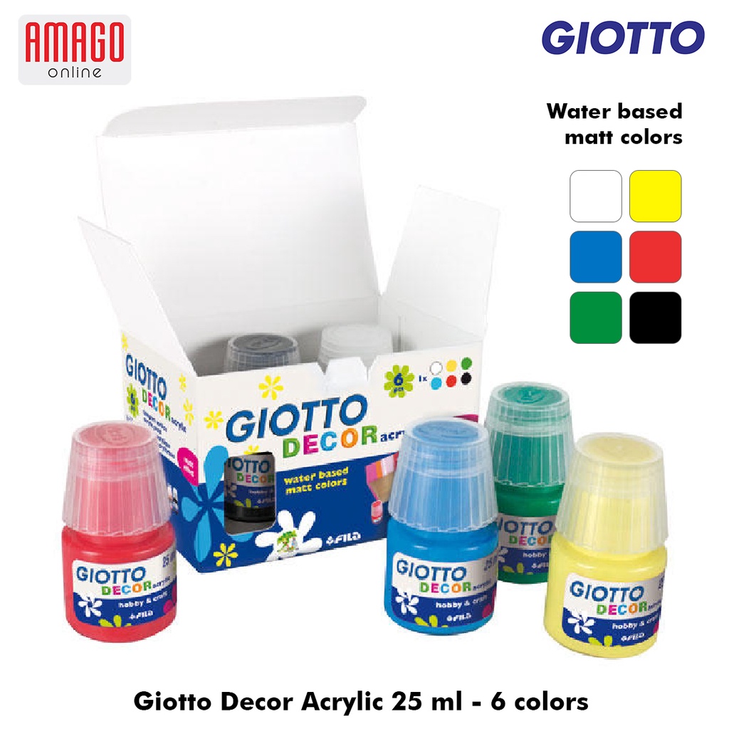 GIOTTO Decor Acrylic Cat Akrilik Dekorasi - paket 6 warna x 25ml - 538200