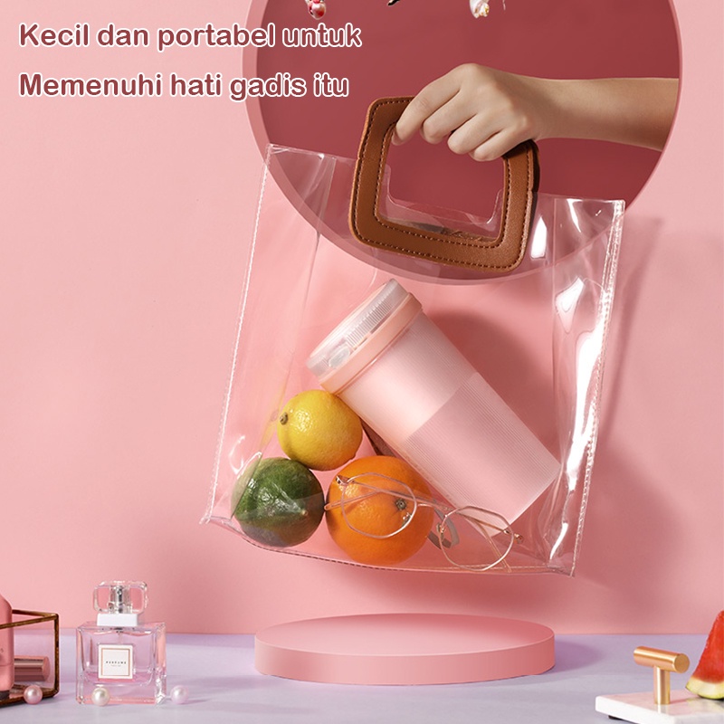 MYN Mall Blender Portable/300ML Juicer Portable/Blender jus/Blender Mini Portable/USB Juicer/Juicing Cup/Rechargeable Juicer Portable/Blender Jus Buah