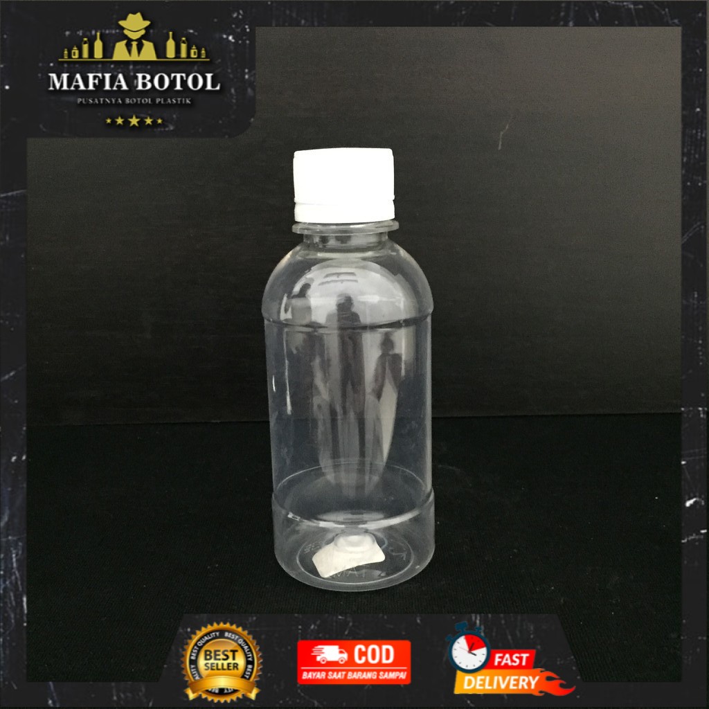 Botol BOB obat minuman kapsul kopi 200 ml putih bening